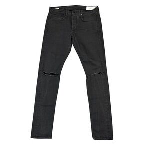 Rag & bone mens 31x32 extra slim fit distressed charcoal gray denim jeans EUC